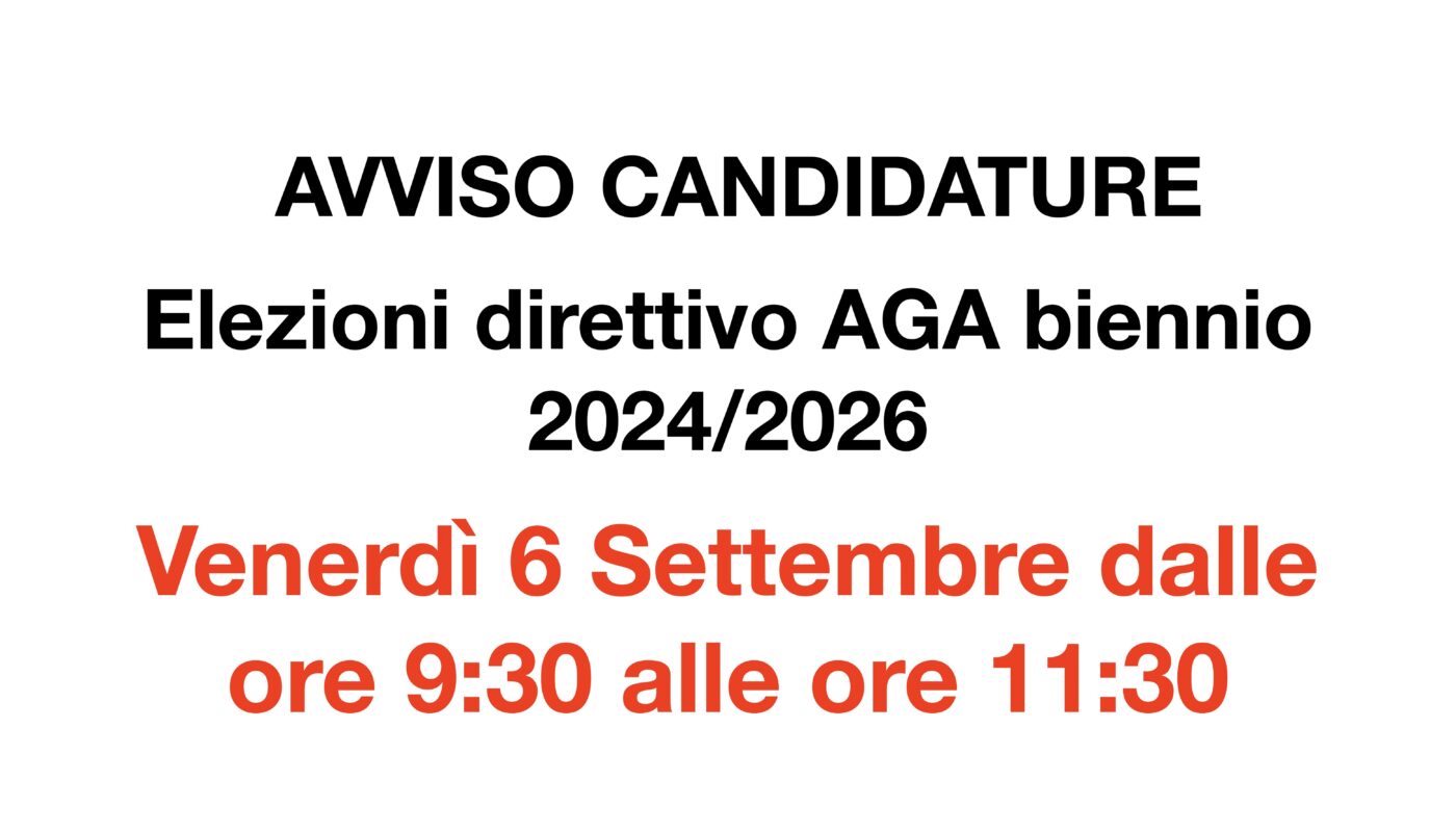 Elezioni direttivo AGA: per un errore nella indicazione della e-mail direttivo@agagiarre.it  l’invio delle candidature e’ prorogato fino al 24 Agosto compreso.